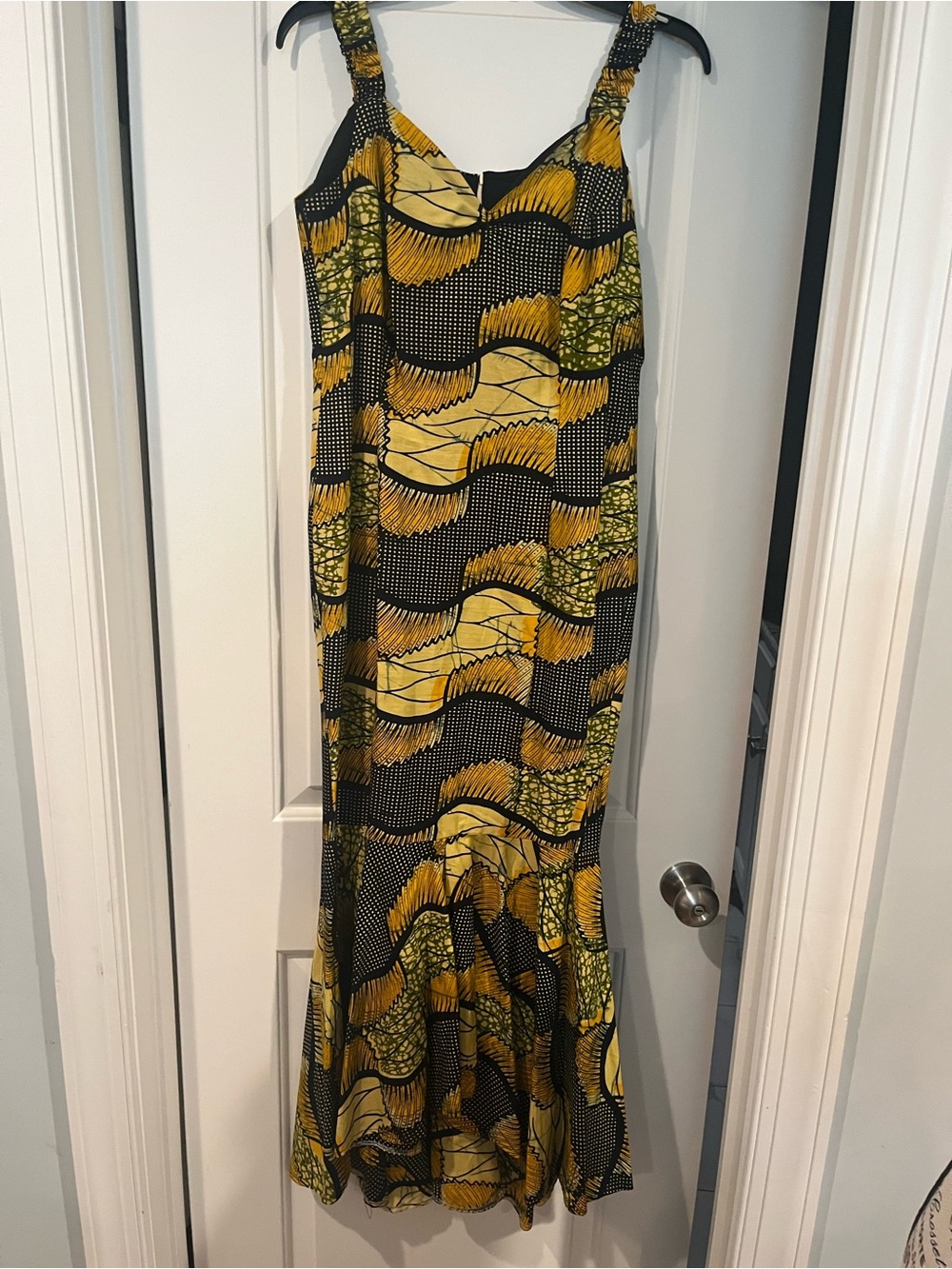 Yellow & Black Patterned Maxi Dress (African vibe)